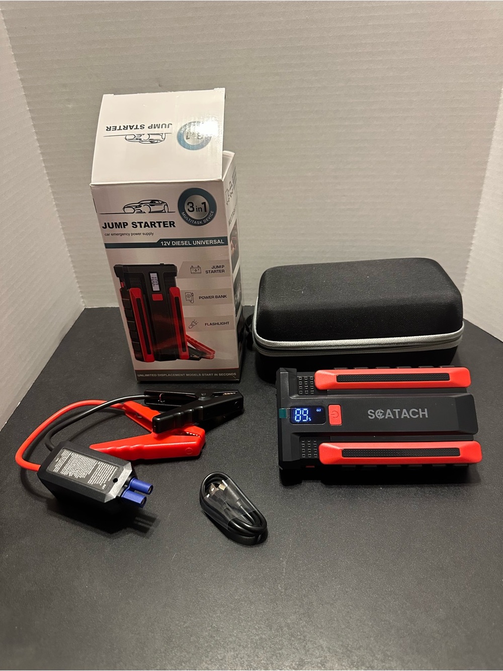 TACH Red and Black 3-in-1 Jump Starter Power Bank